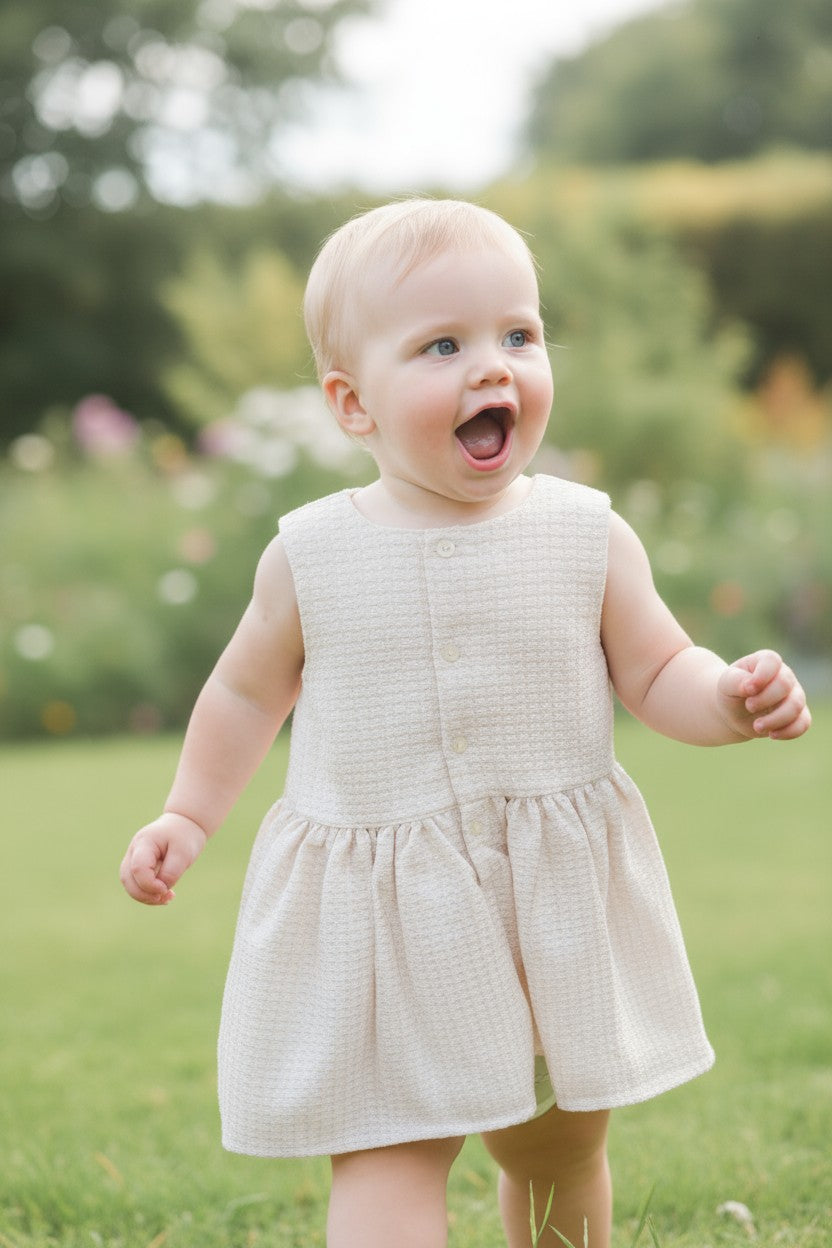 Carter’s Baby Girl Sleeveless Textured Party Dress – Ivory (18 Months)
