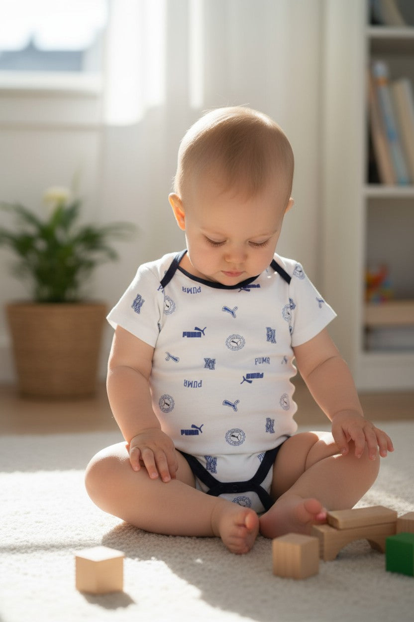 PUMA Baby Boys 4-Piece Bodysuit Set (6–9 Months)
