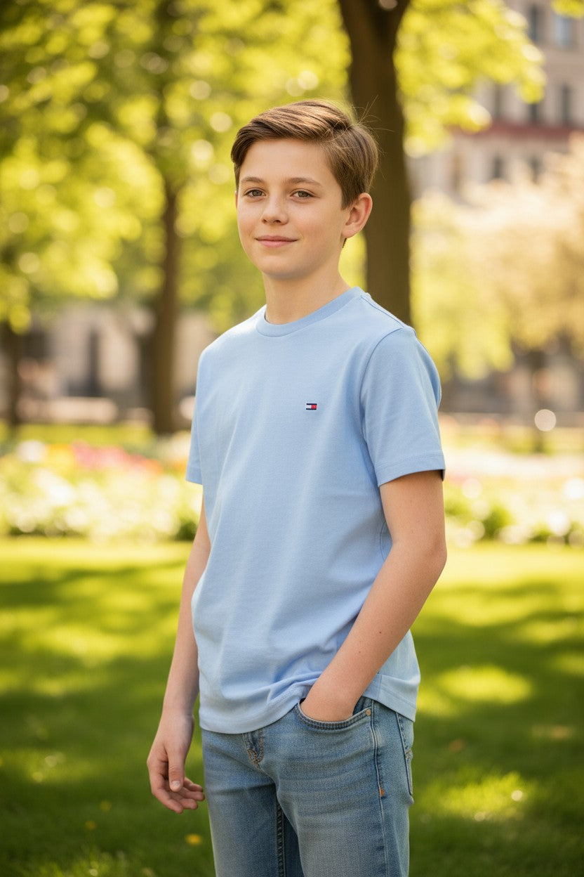 Tommy Hilfiger Kids Hoodie – Navy Blue Logo Sweatshirt (Size 14–16Y)