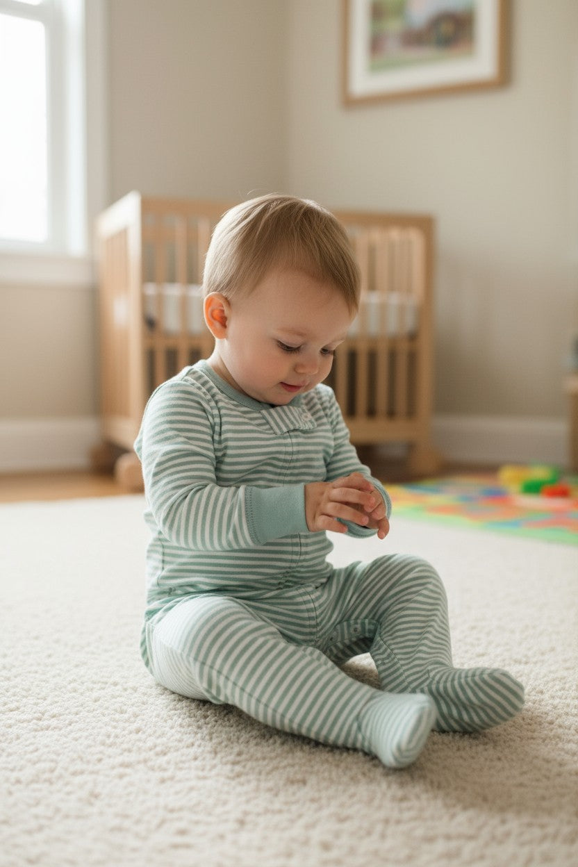 Hudson Baby 3–6M 3-Piece Footed Sleeper Set – Milk & Cookies Theme