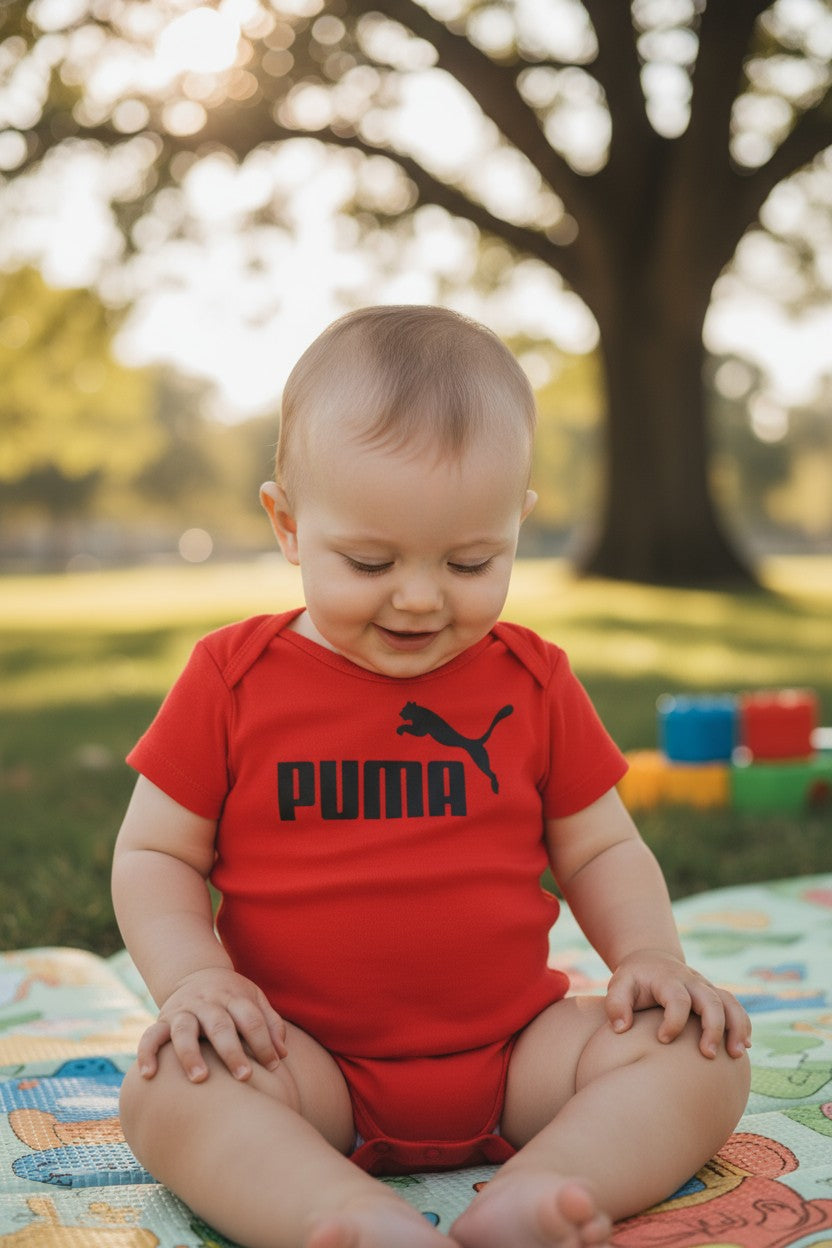 PUMA Baby Boys 4-Pack Bodysuits Set (0–3 Months)