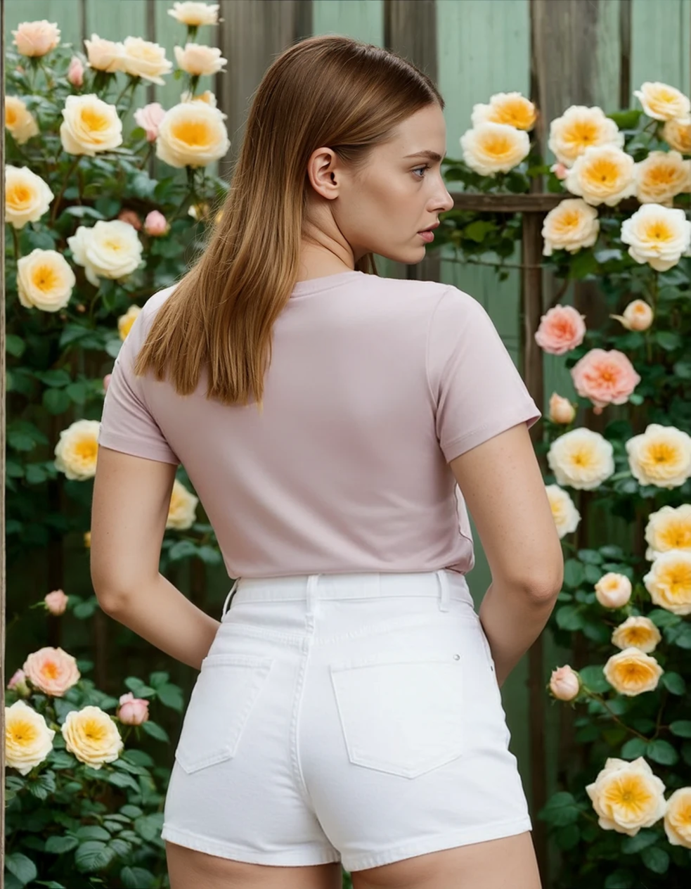 Game Time Rosewood Pink V-Neck Cotton T-Shirt for Women